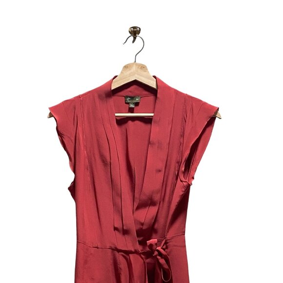 Fei 100% Silk Sleeveless Wrap Top Terracotta Size 2 Minimalist Stealth Wealth - Picture 6 of 13